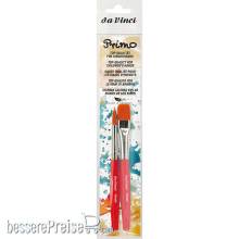 da Vinci VA-5019R_0 - PRIMO Synthetic Mal-Lernpinsel 353R rund No. 12, 354R flach No. 16 - rote Stiele Serie 5019R