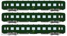REE Modeles VB-405 - SET of 3 U52 DEV AO Sleeping Cars B9c9, Green 301, boxed SNCF logo Era IV