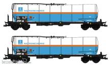 B-Models VB-81099 - 2-teilige Set SNCB Kesselwagen ´Solvay - Natronchemie´ - DC 2-Leiter Gleichstom - Ep.V