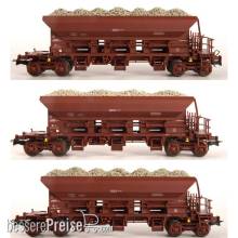 B-Models VB-84012 - 3-teilige Set Schotterwagen mit Schotter-Beladung- DC 2-Leiter Gleichstom - Ep.V