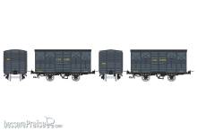 REE Modeles VM-028 - Set of 2 Covered Wagon, Round roof & roof 2 slopes, dark grey Kv 4102 et Kv 4072