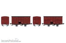 REE Modeles VM-029 - Set of 2 Covered Wagon, Roof 2 slopes, UIC Red, SNCF Kv 116 & Kv 132