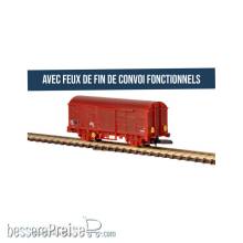 Azar Models W02-ST2X - SNCF-Güterwagen Typ G4 in brauner UIC-Lackierung mit funktionsfähigen Schlusslichtern - Ep.IV