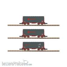 Azar Models W03-ERP - 3teiliges Set Schiebeplanenwagen – ´ERMEWA´ mit Drehgestellen - Spur Z - Ep.V
