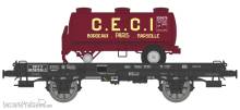 REE Modeles WB-644 - UFR Simple black, spoked wheels N°597034 + Tank trailer « CECI » Era III