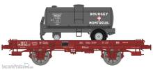 REE Modeles WB-645 - UFR Simple brown, spoked wheels N°597062 + Tank trailer « BOUGEY MONTREUIL » Era III