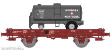 REE Modeles WB-646 - UFR Simple brown, plain wheels N°21 87 042 0 257-9 + Tank trailer « BOUGEY MONTREUIL » Era IV