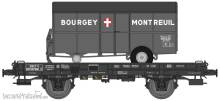 REE Modeles WB-647 - UFR Simple black, plain wheels N°597661 + Trailer « BOURGEY MONTREUIL » Era III