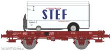 REE Modeles WB-652 - UFR Simple brown UIC, plain wheels N°21 87 042 0 048-2 + Refrigerator Trailer « STEF » Era IV