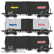 REE Modeles WB-657 - SET of 3 FAUVET-GIREL Tank wagon, bogie Y 23 “ALGECO-TOTAL”, Era IV-V
