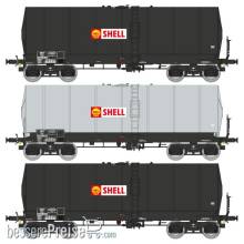 REE Modeles WB-663 - SET of 3 FAUVET-GIREL Tank wagon, bogie Y 23 “SHELL”, Era III