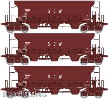 REE Modeles WB-667 - SET of 3 HOPPER F70 Eads « SGW » Era IV (N° 821 87 057 3 856-3 / 21 87 057 4 308-4 & 21 87 057 4 905-7)