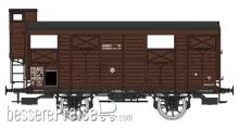 REE Modeles WB-699 - PLM 20 T Closed Wagon brown, N° KKwf 145293 with brakesman home, SNCF Era III A
