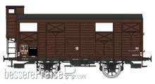 REE Modeles WB-703 - PLM 20 T Closed Wagon brown, N° Kf 389064 with brakesman home, SNCF Era III B