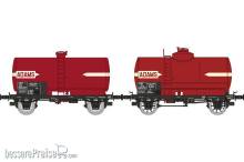 REE Modeles WB-714 - Set de 2 citernes ADAMS, Red, black frame, SNCF Era III