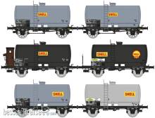 REE Modeles WB-722 - REE COLLECTION Set of 6 Tank Wagon SHELL, SNCF Era III (Limited Serie 250 Pieces)