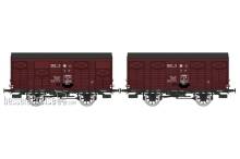 REE Modeles WB-735 - Set of 2 Vegetables wagons 14 T PLM red Sideros, N° Fa 35139 & Fa 35327, PLM Era II