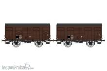 REE Modeles WB-739 - Set of 2 Vegetables wagons 14 T PLM brown wagon 540, N° F 234497 & N° F 234503, SNCF Era III B