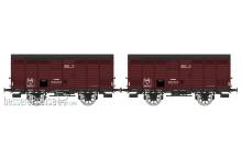 REE Modeles WB-743 - Set of 2 Vegetables wagons 1936 rebuilt PLM red Sideros, N° Fa 34007 & Fa 34647, PLM Era II