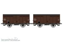 REE Modeles WB-745 - Set of 2 Vegetables wagons 1936 rebuilt PLM, N° F 7233064 & N° F 7233367, SNCF Era III A