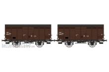 REE Modeles WB-747 - Set of 2 Vegetables wagons 1936 rebuilt PLM, N° E 209483 & E 209480, brown 540 SNCF Era III B