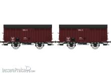 REE Modeles WB-761 - Set of 2 Vegetables wagons 10 T PLM, red Sideros, N° Fa 33615 & Fa 33748, FRANCE SNCF Era A