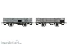 REE Modeles WB-811 - Set of 2 PLM Gondola 4 doors, wood, grey, TTw 225144 et SL 113658 PLM Era II