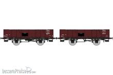 REE Modeles WB-814 - Set of 2 PLM Gondola 4 doors, wood, sideros red, TTw 225032 et TT 225471 PLM Era II