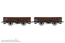 REE Modeles WB-819 - Set of 2 PLM Gondola 4 doors, brown 540, TTw 225435 et TTw 225379 SNCF Era III A