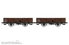 REE Modeles WB-822 - Set of 2 PLM Gondola 4 doors, brown 540, Tw 842478 Tw 843074 SNCF Era III B