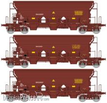 REE Modeles WB-844 - Set of 3Stone Hopper T8 Tadkks SNCF Era. IV-V