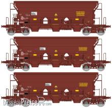 REE Modeles WB-847 - Set of 3 Stone Hopper T8 Tadkks SNCF Era. VI