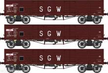 REE Modeles WB-854 - 3-tlg. Set offene Güterwagen TP der SGW, eingestellt bei der SNCF, Epoche III B. - Série 2
