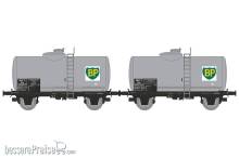 REE Modeles WB-876 - Set of 2 oil transport tank wagon BP Era. III