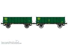 REE Modeles WB-921 - Set of 2 gondola steel body n°100006 & 100165 SNCB Era. III
