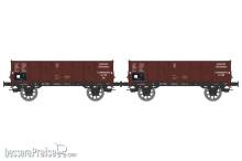REE Modeles WB-928 - Set of 2 gondola steel body n°34 120 Om and wood body n°34 199 Om DR Era. III