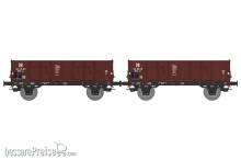 REE Modeles WB-931 - Set of 2 gondola wood body n°34-19-82 and steel body n°33-68-10 DR Era. IV