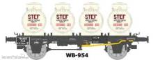REE Modeles WB-954 - Flachwagen mit 4 Milchcontainern “STEF” PLM - Ep.II