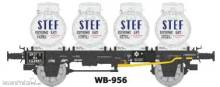 REE Modeles WB-956 - Flachwagen mit 4 Milchcontainern “STEF” SNC - Ep.IIIa