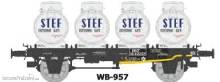 REE Modeles WB-957 - Flachwagen mit 4 Milchcontainern “STEF” SNCF - Ep.IIIb