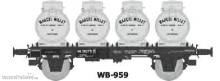 REE Modeles WB-959 - Flachwagen mit 4 Milchcontainern “MARCEL MILLET” SNCF - Ep.III