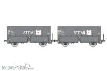 REE Modeles WB-967 - 2tlg. Set Kokswagen ´STEMI´ in grauer Farbgebung der SNCF mit Bremserbühne - Ep.IV-V