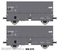 REE Modeles WB-970 - 2tlg. Set Kokswagen SITRAM in dunkelgrauer Farbgebung der SNCF - Ep.III