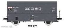 REE Modeles WB-974 - Kokswagen ´GARE DES MINES” in dunkelgrauer Farbgebung der SNCF mit Bremserbühne - Ep.III