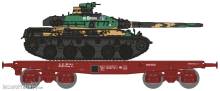 REE Modeles WBA-035 - Flat Wagon SSym46 SNCF Era.IV + Char AMX 30 DU BREUIL 1DB 1RD 3 colours tones
