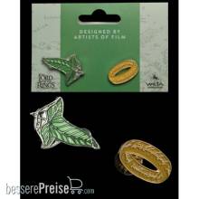 Weta Workshop WETA862402865 - Herr der Ringe Ansteck-Pin Doppelpack Elfen Leaf & One Ring