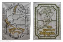 Weta Workshop WETA869804434 - Herr der Ringe Geschirrtuch 2er Pack Green Dragon & Prancing Pony 69 cm