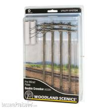 Woodland Scenics WUS2281 - O Wired Poles Double Crossbar