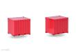 Herpa 053594-004 - 2x 10ft Container, rot