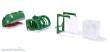 Wiking 077382 - Frontlader Werkzeuge Set B John Deere grün